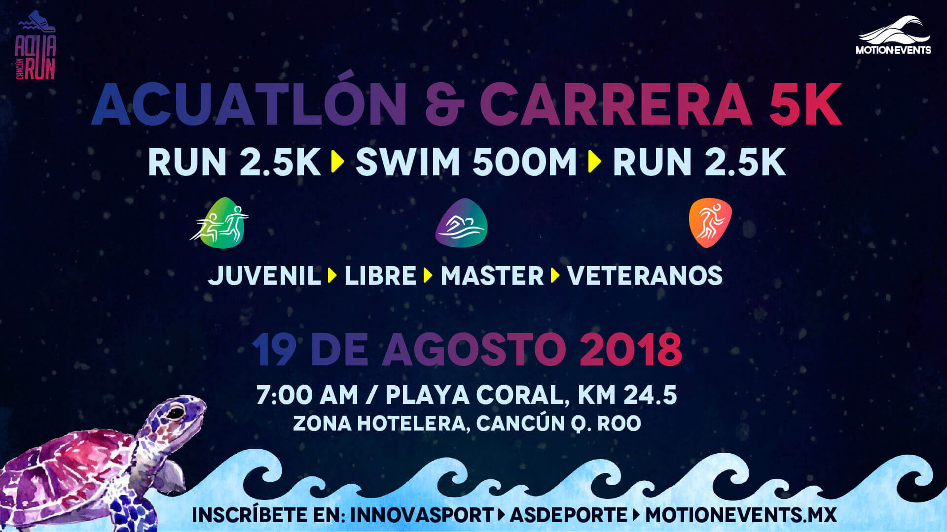 Aquarun Acuatlon Cancun 2018